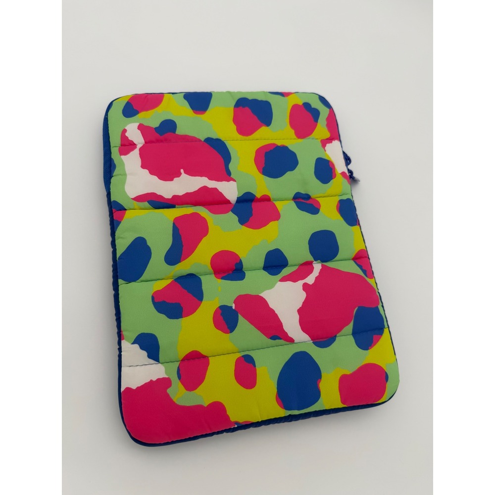 Heyday Padded Laptop Sleeve Puffer Case Abstract Multi Color Blue 12in x 9in